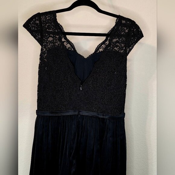Belsoie Black Lace & Chiffon Cap Sleeve Gown UK 14 US 12 EU 40 - Picture 9 of 15